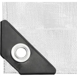ECD Germany Abdeckplane Gewebeplane mit Ösen 8x10m 260g/m2 aus Polyethylen Schimmelresistent Wasserdicht - Weiß