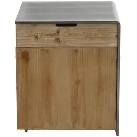 Mendler Kommode HWC-L76, Nachttisch Beistelltisch, Industrial Massiv-Holz MVG-zertifiziert 60x50x40cm, natur mit Metall-Optik