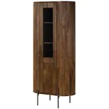 MASSIVMOEBEL24.DE Vitrine Mango 80 x 45 x 180 cm Braun