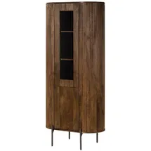 MASSIVMOEBEL24.DE Vitrine Mango 80 x 45 x 180 cm Braun