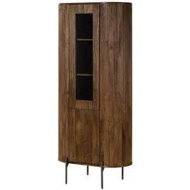 MASSIVMOEBEL24.DE Vitrine Mango 80 x 45 x 180 cm Braun