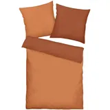 Tom Tailor Unisex Satin-Bettwäsche, 2-teilig, 135x200/80x80 cm, orange, Gestreift, Gr. 135X200