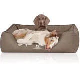 Knuffelwuff Orthopädisches Hundebett Columbia aus laser-gestepptem Kunstleder