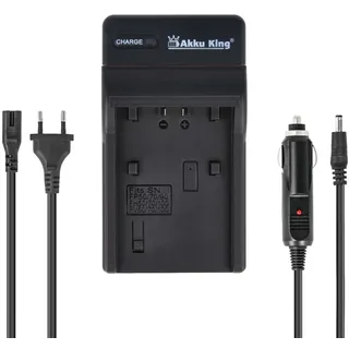2in1 KFZ + Netz Ladegerät kompatibel mit Sony Akku NP-FH30, NP-FH40, NP-FH50, NP-FH60, NP-FH70, NP-FH100