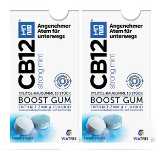 Cb12 Boost Strong Mint Kaugummi: Zuckerfreie Mundpflege-Kaugummis gegen Mundgeruch,