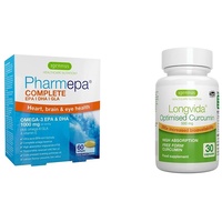 Pharmepa COMPLETE Omega 3 Fischöl und Omega 6- GLA Nachtkerzenöl 1000 mg EPA & DHA, schnell wirkende rTG Form & Longvida Curcumin 500 mg, hochdosiert