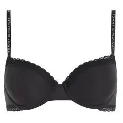 Tommy Hilfiger für Damen. UW0UW04546 Schwarzer tonaler Spitzen-BH (70A), Heimtextilien, Nylon