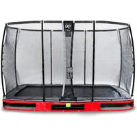 EXIT TOYS Elegant Premium Inground-Trampolin 244 x 427 cm inkl. Deluxe Sicherheitsnetz rot