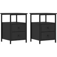 VidaXL Nachttische 2 Stk. Schwarz 34x35,5x50 cm Holzwerkstoff