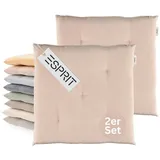 Esprit Sitzkissen Needlestripe 40 x 40 cm Rose