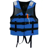 Homesally Schwimmweste für Erwachsene Paddleboarding, Schwimmhilfe für Erwachsene Kajak mit Pfeife, Verstellbare Schwimmweste für Wassersport, Angeln, Bootfahren, Surfen,Blau,XL