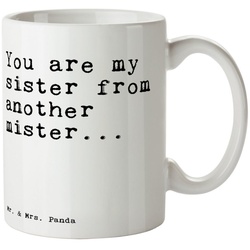 Mr. & Mrs. Panda Tasse You are my sister… – Weiß – Geschenk, Freundin, Kaffeetasse, Gesche, Keramik weiß