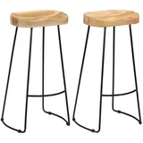 vidaXL Gavin Barhocker 2 Stk. Massivholz  braun