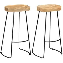 vidaXL Gavin Barhocker 2 Stk. Massivholz  braun
