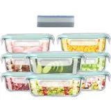 ERUIV Meal Prep Boxen, (8er) Vorratsdosen Glas Mit Deckel, 1040ml Glasschüssel Mit Deckel, Für Die Mealprep Boxen, Gefrierdosen-Set, Auslaufsichere Behälter Mit Deckel, Meal Prep Lunch, BPA-frei