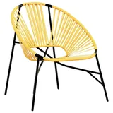 vidaXL Gartenstuhl-Set 3-tlg. Schwarz und Gelb Poly Rattan