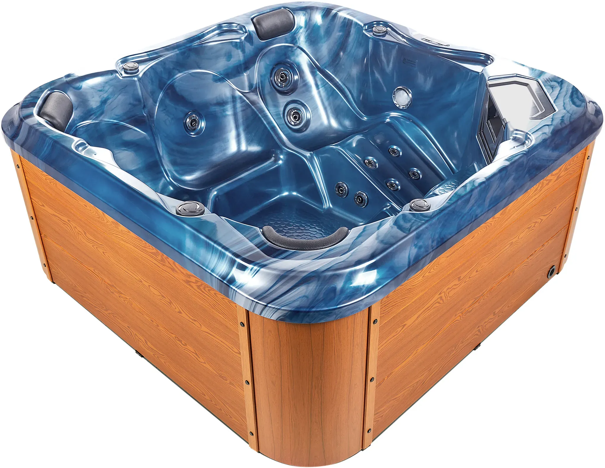 Whirlpool Outdoor blau mit LED quadratisch 210 x 210 cm TULAROSA