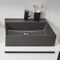 Puris Aspekt Keramik-Aufsatzwaschtisch Squared 50 cm, WTM48051, Badkeramik, weiß