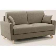 divani.store Edgar Schlafsofa, Stoff, braun, 160 cm (Mat. 120 x 197)