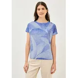 Cecil Print-Shirt mit Elastikbund blau S (38)