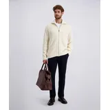 Pierre Cardin Strickjacke PIERRE CARDIN, Herren, Gr. XL, beige (elfenbein), Strick, Obermaterial: 75% Baumwolle, 25% Polyamid, unifarben, hüftbedeckend, Rundhals, Strickbündchen, Strickjacken Strickjacke, mit Reißverschluss
