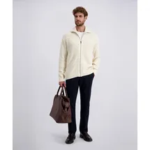 Pierre Cardin Strickjacke PIERRE CARDIN, Herren, Gr. XL, beige (elfenbein), Strick, Obermaterial: 75% Baumwolle, 25% Polyamid, unifarben, hüftbedeckend, Rundhals, Strickbündchen, Strickjacken Strickjacke, mit Reißverschluss