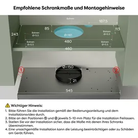 Ciarra Flachschirmhaube 60 cm Schwarz