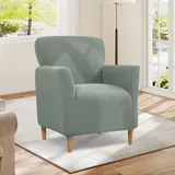 Bocguy Sesselbezug, High Stretch Sofa Überzug 1 Sitzer, Sesselbezug Stretch, Weicher Sesselschoner mit Armlehne Sitzbezug, Sofabezug Möbelschutz, Couchüberzug Waschbare, Hellgrün