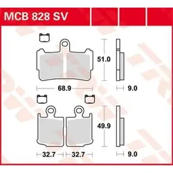 TRW Bremsbelagsatz MCB828SV Bremsbeläge,Bremsklötze,Bremssteine,Bremsbeläge & Bremsbelagsatz,Bremsklötze & Bremsbelagsatz