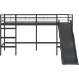 vidaXL Kinder-Loftbett mit Rutsche Schwarz und Anthrazit 80 x 200 cm