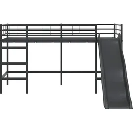vidaXL Kinder-Loftbett mit Rutsche Schwarz und Anthrazit 80 x 200 cm
