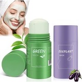 AONAT 2 Stück Grüner Tee Maske,Green Mask Stick,Grüntee Purifying Clay Grüntee Maske Ölkontrolle Anti-Akne-Aubergine Fest Fein,Regulieren Sie den Wasser