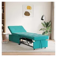 vidaXL Schlafsofa 3-in-1 Ausziehdesign Türkis Samt
