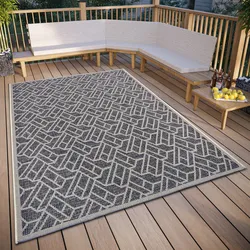 Teppich »Eru«, rechteckig, 6 mm Höhe, strapazierfähig, pflegeleicht, robust, In- und Outdoor, wetterfest, 78745137-0 Grau,Beige 6 mm