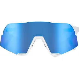 100% S3 Sonnenbrille - Matte White Matt, Blau), Weiss