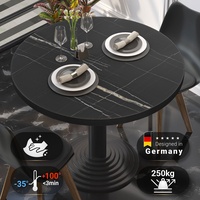 Bistro Tischplatte | Ø 70 cm | Schwarz Marmor | Gastro Tischplatte