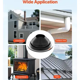 Vevor Rohrmanschette 150 bis 280 mm EPDM Dachdurchführung -55 bis 100°C 2er-Set Schwarz/Silber