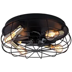 Deckenventilator, Metall, Timer, Fernbedienung, D 48,5 cm