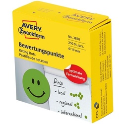 Avery Zweckform Bewertungspunkte »Gesicht« 19mm grün im Spender grün