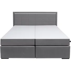 Collection AB Boxspringbett COLLECTION AB "30 Jahre Jubiläums-Modell Athena", grau (hellgrau), B:193cm L:208cm, Holzwerkstoff, Spanplatte, Komplettbetten, Boxspringbett, in H2,H3 & H4, wahlweise mit LED-Leiste
