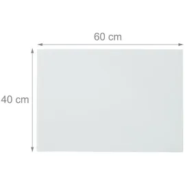 Relaxdays Glas-Magnetboard 60 x 40 cm Weiß