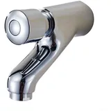 Selbstschließender Wasserhahn für Badezimmer, Verzögerung, Badezimmer-Wasserhahn, Wandmontage, Messing, Chrom, Kaltwasserhahn, wassersparend, selbstschließend
