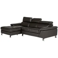 vente-unique KAUF-UNIQUE.DE Ecksofa Leder - Ecke Links - Braun - Mishima