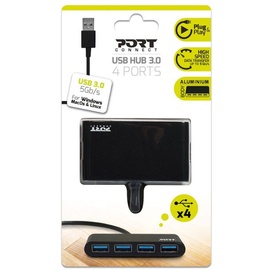 PORT DESIGNS USB 3.0 - 4 PORTS Schwarz