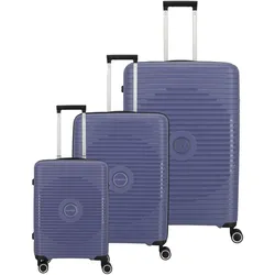 Trolleyset TRAVELITE "ORBITA 4w S/M/L", lila, Polypropylen, unifarben, Koffer-Sets, Hartschalen-Koffer Kofferset Reiseset Handgepäck Aufgabegepäck