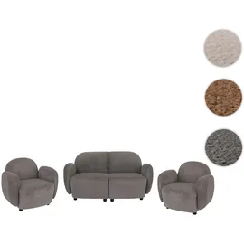 Mendler 2er-Sofa Chenille 2-Sitzer Grau