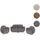 Mendler 2er-Sofa Chenille 2-Sitzer Grau
