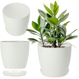Kadax Matte Blumentopf mit Untersetzer, aus Kunststoff, 20 cm, -