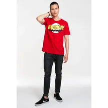 LOGOSHIRT "Bazinga - The Big Bang Theory", Herren, Gr. XS, rot, 100% Baumwolle, bedruckt, normal, Rundhals, Shirts T-Shirt, mit coolem Frontdruck