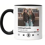 Kiddle-Design Song Cover Tasse Schwarz Foto Playlist Musikbild Personalisiertes Geschenk Bild im Spotify Musik Cover Design Fotogeschenke Beste Freundin